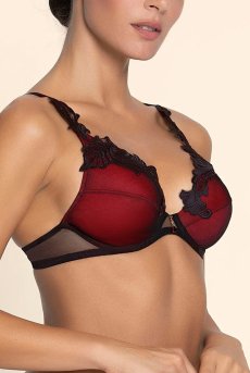 画像7: ACJ7449-OR｜Linge J49｜ハーフカップブラ レッド/ブラック｜Lise Charmel リズシャルメル【サイズ交換NG】【クーポン対象外】輸入下着・高級ランジェリー  (7)