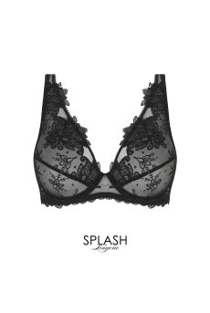 画像1: ACJ7475-NO｜Linge J75｜ハーフカップブラ ブラック｜Lise Charmel リズシャルメル【サイズ交換NG】【クーポン対象外】輸入下着・高級ランジェリー  (1)