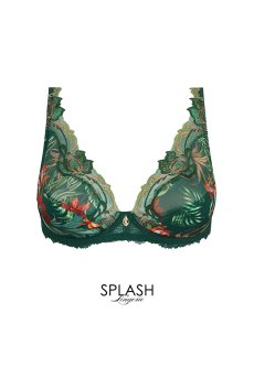 画像1: ACJ7491-NR｜Linge J91｜ハーフカップブラ シルク混 グリーン｜Lise Charmel リズシャルメル【サイズ交換NG】【クーポン対象外】輸入下着・高級ランジェリー  (1)