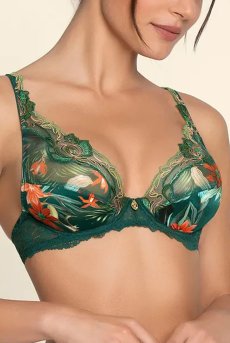 画像7: ACJ7491-NR｜Linge J91｜ハーフカップブラ シルク混 グリーン｜Lise Charmel リズシャルメル【サイズ交換NG】【クーポン対象外】輸入下着・高級ランジェリー  (7)