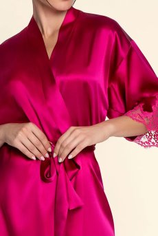 画像3: ALC2080-SA｜Linge C80｜ガウン シルク混 ラズベリー｜Lise Charmel リズシャルメル【サイズ交換NG】【クーポン対象外】輸入下着・高級ランジェリー  (3)