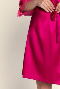 画像4: ALC2080-SA｜Linge C80｜ガウン シルク混 ラズベリー｜Lise Charmel リズシャルメル【サイズ交換NG】【クーポン対象外】輸入下着・高級ランジェリー  (4)