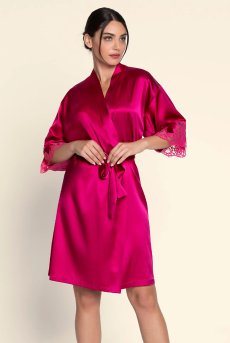 画像7: ALC2080-SA｜Linge C80｜ガウン シルク混 ラズベリー｜Lise Charmel リズシャルメル【サイズ交換NG】【クーポン対象外】輸入下着・高級ランジェリー  (7)