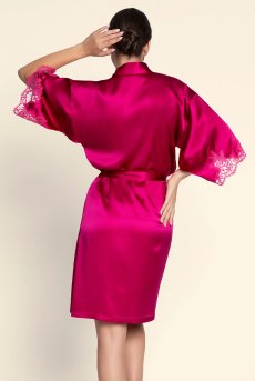 画像8: ALC2080-SA｜Linge C80｜ガウン シルク混 ラズベリー｜Lise Charmel リズシャルメル【サイズ交換NG】【クーポン対象外】輸入下着・高級ランジェリー  (8)