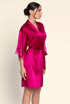 画像9: ALC2080-SA｜Linge C80｜ガウン シルク混 ラズベリー｜Lise Charmel リズシャルメル【サイズ交換NG】【クーポン対象外】輸入下着・高級ランジェリー  (9)