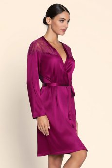 画像9: ALH2072-SA｜Linge H72｜ガウン シルク混 アマラント｜Lise Charmel リズシャルメル【サイズ交換NG】【クーポン対象外】輸入下着・高級ランジェリー  (9)