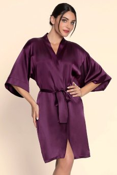 画像7: ALJ2028-OA｜Linge J28｜キモノガウン シルク混 プラム｜Lise Charmel リズシャルメル【サイズ交換NG】【クーポン対象外】輸入下着・高級ランジェリー  (7)