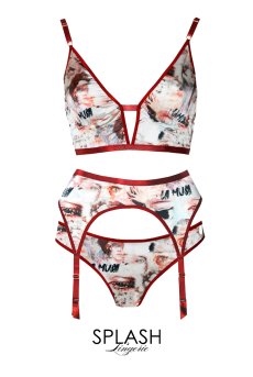 画像1: 【サンプル特別価格】Playful Red Set|ワイヤー入りブラ&ショーツ&ガーターベルトセット|ギフトBOX入り|西洋絵画・未発表モデル・サンプル・見本品|LA MUSA ラミューザ【即日発送・サイズ交換NG】輸入下着・ 高級ランジェリー   (1)