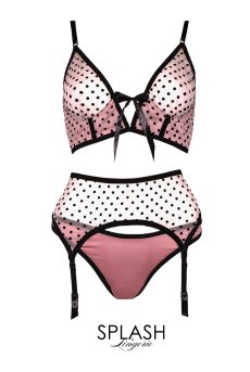 画像1: 【サンプル特別価格】Maria Antoaneta 3-pcs-set|ワイヤー入りブラジャー&ショーツ・ガーターベルトセット・シースルー|ギフトBOX入り|ドット柄・未発表モデル・サンプル・見本品|LA MUSA ラミューザ【即日発送・サイズ交換NG】輸入下着・ 高級ランジェリー   (1)