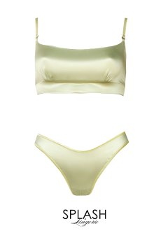 画像1: 【サンプル特別価格】Pistaccio Cream Set|ブラレット&ショーツセット・ノンパテッドブラ・後ろレースアップ・取り替え羽ストラップ付|ギフトBOX入り|未発表モデル・サンプル・見本品|LA MUSA ラミューザ【即日発送・サイズ交換NG】輸入下着・ 高級ランジェリー   (1)