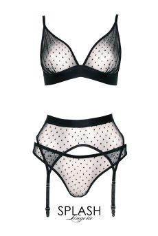 画像1: 【サンプル特別価格】Flirt|ブラレット&ショーツ・ガーターベルトセット・シースルー|ギフトBOX入り|ドット柄・未発表モデル・サンプル・見本品|LA MUSA ラミューザ【即日発送・サイズ交換NG】輸入下着・ 高級ランジェリー   (1)