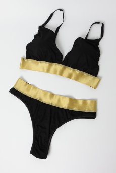 画像4: 【サンプル特別価格】Gold Line light|ブラレット&ショーツセット・ノンパテッドブラ・コットン|ギフトBOX入り|未発表モデル・サンプル・見本品|LA MUSA ラミューザ【即日発送・サイズ交換NG】輸入下着・ 高級ランジェリー   (4)