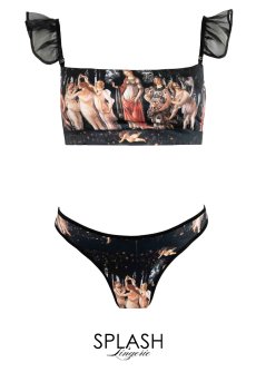 画像1: 【サンプル特別価格】Primavera Lingerie Set|ブラレット&ショーツセット・ノンパテッドブラ・後ろレースアップ・取り替えチュールストラップ付|ギフトBOX入り|プリマヴェーラ柄・未発表モデル・サンプル・見本品|LA MUSA ラミューザ【即日発送・サイズ交換NG】輸入下着・ 高級ランジェリー   (1)