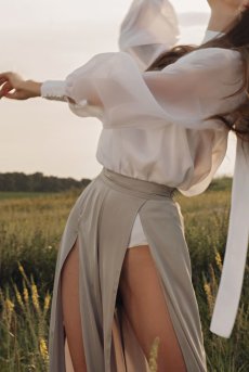 画像7: 【サンプル特別価格】Silver Mist|ハイスリットパンツ・ボトムス・サイドファスナー|ギフトBOX入り|未発表モデル・サンプル・見本品|LA MUSA ラミューザ【即日発送・サイズ交換NG】輸入下着・ 高級ランジェリー   (7)