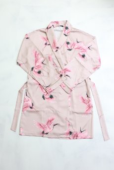 画像5: 【サンプル特別価格】Rose Gold Bird Kimono Robe|ラウンジウェア・ガウン・ウエストベルト付き|ギフトBOX入り|鶴柄プリント・未発表モデル・サンプル・見本品|LA MUSA ラミューザ【即日発送・サイズ交換NG】輸入下着・ 高級ランジェリー   (5)