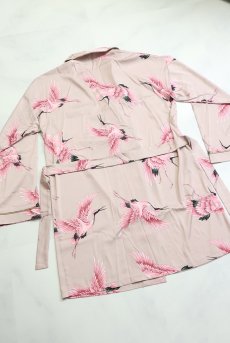 画像6: 【サンプル特別価格】Rose Gold Bird Kimono Robe|ラウンジウェア・ガウン・ウエストベルト付き|ギフトBOX入り|鶴柄プリント・未発表モデル・サンプル・見本品|LA MUSA ラミューザ【即日発送・サイズ交換NG】輸入下着・ 高級ランジェリー   (6)