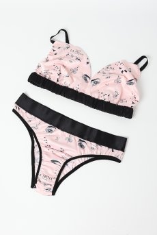 画像5: 【サンプル特別価格】ART-Tattoo｜ブラレット＆ショーツセット・ノンパテッドブラ｜ギフトBOX入り｜LA MUSAアイコンプリント・未発表モデル・サンプル・見本品｜LA MUSA ラミューザ【即日発送・サイズ交換NG】輸入下着・ 高級ランジェリー   (5)