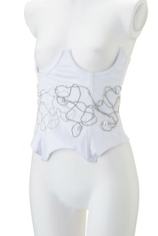 画像8: 在庫限り｜White-Pearl-Corset  | コルセット・ホワイト・パール・ビジュー・サテン・シルク混 | LA MUSA ラミューザ| ラミューザ LA MUSA 輸入下着・ 高級ランジェリー  （在庫限り） (8)