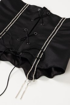 画像23: 【70%OFF】アウトレット｜M｜Black-Corset  | コルセット・ブラック・ビジュー・スワロフスキー・サテン・シルク混 | LA MUSA ラミューザラミューザ LA MUSA 輸入下着・ 高級ランジェリー   (23)