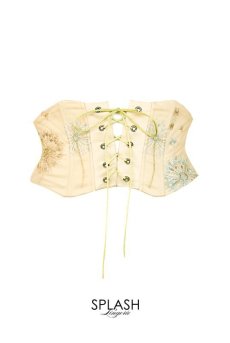 画像1: Venetian-Gold-Corset  | コルセット・クリームベージュ・ボタニカル刺繍・シルク混 | LA MUSA ラミューザ| ラミューザ LA MUSA 輸入下着・ 高級ランジェリー   (1)