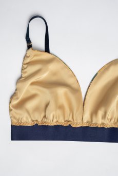 画像14: 在庫限り｜Gustav-Klimt-Lingerie-Set  | クリムト柄ブラレット＆ショーツセット・ゴールド×ネイビー・シルク混・替えストラップ付き | LA MUSA ラミューザ【サイズ交換NG】ラミューザ LA MUSA 輸入下着・ 高級ランジェリー  （在庫限り） (14)
