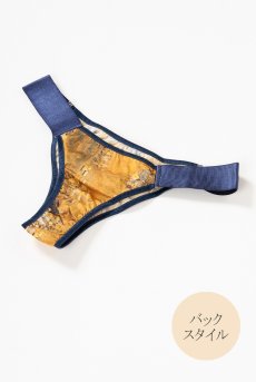 画像14: Gustav-Klimt-Lingerie-Set  | クリムト柄ブラレット＆ショーツセット・ゴールド×ネイビー・シルク混・替えストラップ付き | LA MUSA ラミューザ【サイズ交換NG】ラミューザ LA MUSA 輸入下着・ 高級ランジェリー   (14)