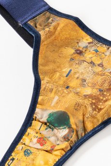 画像15: Gustav-Klimt-Lingerie-Set  | クリムト柄ブラレット＆ショーツセット・ゴールド×ネイビー・シルク混・替えストラップ付き | LA MUSA ラミューザ【サイズ交換NG】ラミューザ LA MUSA 輸入下着・ 高級ランジェリー   (15)