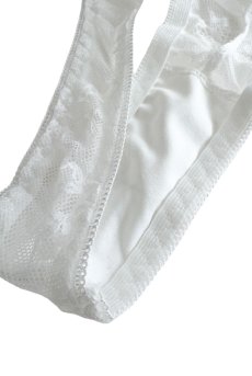 画像14: 【先行予約 10%OFF】L403-TED-WH｜透けレースのフリルボディスーツ（バッド無しハーフカップブラ一体型）｜Lace Shop｜インポートランジェリー輸入下着・ランジェリー (14)