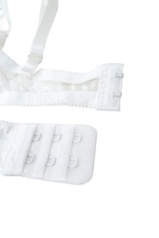 画像13: 【先行予約 10%OFF】L403-TED-WH｜透けレースのフリルボディスーツ（バッド無しハーフカップブラ一体型）｜Lace Shop｜インポートランジェリー輸入下着・ランジェリー (13)