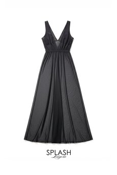 画像7: L406-CHE-BK｜レース切り替えロングスリップ＆Tバックショーツセット（シースルー・ストレッチ・ブラック）｜Lace Shop｜インポートランジェリー【即日発送・サイズ交換NG・メール便対象】輸入下着・ランジェリー (7)