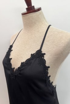 画像13: L408-CHE-BK｜艶サテンのロングスリップドレス（ブラック）｜Lace Shop｜インポートランジェリー【即日発送・サイズ交換NG・メール便対象】輸入下着・ランジェリー (13)