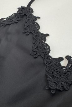 画像14: L408-CHE-BK｜艶サテンのロングスリップドレス（ブラック）｜Lace Shop｜インポートランジェリー【即日発送・サイズ交換NG・メール便対象】輸入下着・ランジェリー (14)