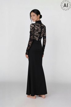 画像4: L603-LD｜ランジェリードレス（マキシ丈・長袖・マーメイドライン）｜Lace Shop｜インポートランジェリー【即日発送・サイズ交換OK】輸入下着・ランジェリー (4)
