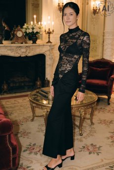画像13: L603-LD｜ランジェリードレス（マキシ丈・長袖・マーメイドライン）｜Lace Shop｜インポートランジェリー【即日発送・サイズ交換OK】輸入下着・ランジェリー (13)