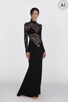 画像6: L603-LD｜ランジェリードレス（マキシ丈・長袖・マーメイドライン）｜Lace Shop｜インポートランジェリー【即日発送・サイズ交換OK】輸入下着・ランジェリー (6)