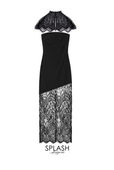 画像1: L604-LD｜ベアワンピース＆レース襟 2点セット（ロング丈・ランジェリードレス）｜Lace Shop｜インポートランジェリー【即日発送・サイズ交換OK・メール便対象】輸入下着・ランジェリー (1)
