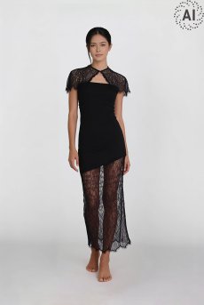 画像7: L604-LD｜ベアワンピース＆レース襟 2点セット（ロング丈・ランジェリードレス）｜Lace Shop｜インポートランジェリー【即日発送・サイズ交換OK・メール便対象】輸入下着・ランジェリー (7)