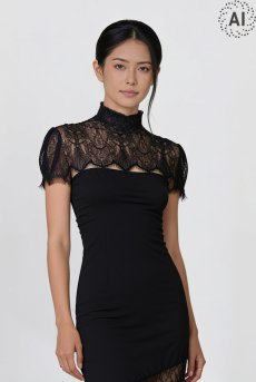 画像9: L604-LD｜ベアワンピース＆レース襟 2点セット（ロング丈・ランジェリードレス）｜Lace Shop｜インポートランジェリー【即日発送・サイズ交換OK・メール便対象】輸入下着・ランジェリー (9)