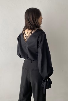 画像6: 【30%OFF】Desir Front gathers Blouse BK |トップス・ブラウス・ブラック・コットン | Lilose リローズ【サイズ交換NG・クーポン割引対象外】  日本製   (6)