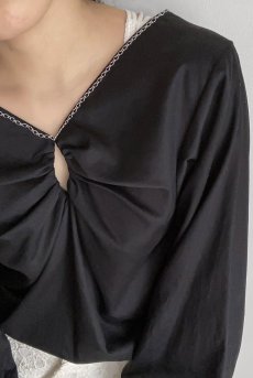 画像20: 【30%OFF】Desir Front gathers Blouse BK |トップス・ブラウス・ブラック・コットン | Lilose リローズ【サイズ交換NG・クーポン割引対象外】  日本製   (20)