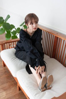 画像27: Desir Front gathers Blouse BK |トップス・ブラウス・ブラック・コットン | Lilose リローズ【サイズ交換NG】   日本製   (27)