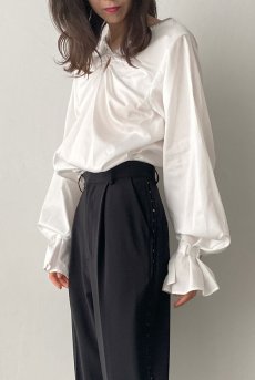 画像7: Desir Front gathers Blouse WH |トップス・ブラウス・ホワイト・コットン | Lilose リローズ【サイズ交換NG】   日本製   (7)