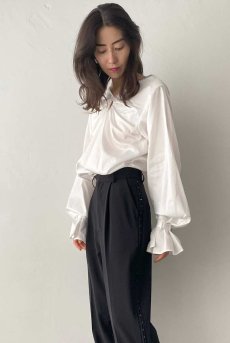 画像8: Desir Front gathers Blouse WH |トップス・ブラウス・ホワイト・コットン | Lilose リローズ【サイズ交換NG】   日本製   (8)