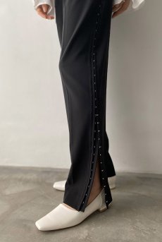 画像3: Desir Side Slit Pants BK | ボトムス・スリットパンツ・ブラック | Lilose リローズ【サイズ交換NG】   日本製   (3)