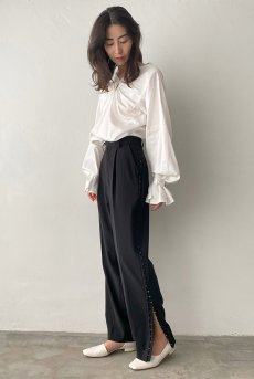 画像5: Desir Side Slit Pants BK | ボトムス・スリットパンツ・ブラック | Lilose リローズ【サイズ交換NG】   日本製   (5)