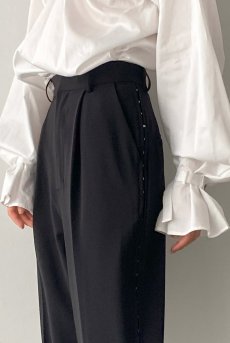 画像9: Desir Side Slit Pants BK | ボトムス・スリットパンツ・ブラック | Lilose リローズ【サイズ交換NG】   日本製   (9)