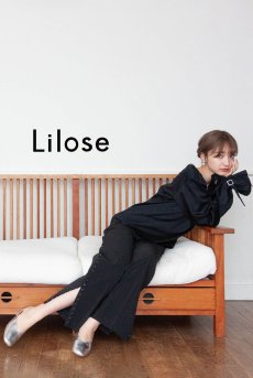 画像16: Desir Side Slit Pants BK | ボトムス・スリットパンツ・ブラック | Lilose リローズ【サイズ交換NG】   日本製   (16)