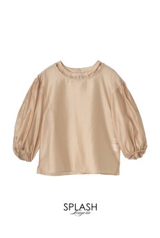 画像1: 【30%OFF】Desir See through Blous BG |トップス・ブラウス・ベージュ | Lilose リローズ【サイズ交換NG・クーポン割引対象外】  日本製   (1)
