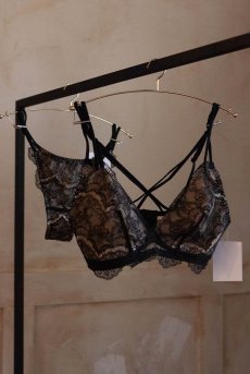 画像27: Desir String Bralette BK | ブラレット・ノンパテッドブラ・レース・パッド用ポケット付き・ブラック | Lilose リローズ【サイズ交換NG】   日本製   (27)