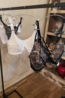 画像28: Desir String Bralette BK | ブラレット・ノンパテッドブラ・レース・パッド用ポケット付き・ブラック | Lilose リローズ【サイズ交換NG】   日本製   (28)